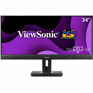 ViewSonic Ergonomic VG3456A - 34" 21:9 Ultrawide 1440p IPS Monitor with Built-In Docking, 100W USB-C, RJ45 - 300 cd/m² - ViewSonic VG3456A 34 Inch 21:9 UltraWide QHD 1440p IPS Monitor with Ergonomics Design, 100W USB C, Docking Built-In, Gigabit Ethe