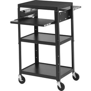 Bretford Basics A2642DNSE AV Notebook Cart - 5 x Shelf(ves) - 42" Height x 24" Width x 18" Depth - Powder Coated - Steel - Black