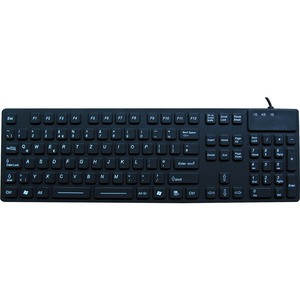 DSI WATERPROOF IP68 INDUSTRIAL USB KEYBOARD WITH NUMBER PAD - Cable Connectivity - USB Interface - 105 Key - Windows - Black