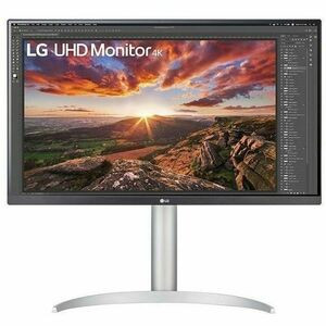 LG 27BP85UN-W 27" Class 4K UHD Gaming LCD Monitor - 16:9 - Silver, Black, White - 27" Viewable - In-plane Switching (IPS) Technology - Edge LED Backlight - 3840 x 2160 - 1.07 Billion Colors - FreeSync - 400 Nit - 5 ms - HDMI - DisplayPort - USB Hub