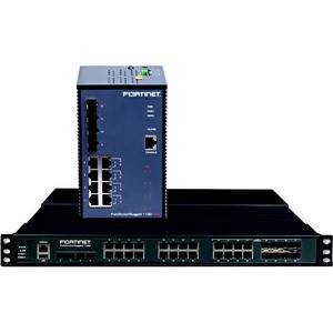 Fortinet FortiSwitch Ethernet Switch - 8 Ports - Manageable - 3 Layer Supported - Modular - 4 SFP Slots - Optical Fiber, Twisted Pair - DIN Rail Mountable, Wall Mountable