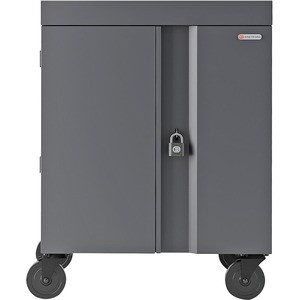 Bretford CUBE Cart - 2 Shelf - 4 Casters - 5" Caster Size - Steel - 30" Width x 26.5" Depth x 37.5" Height - Mustard - For 36 Devices
