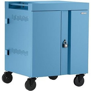 Bretford CUBE Cart AC for Up to 16 Devices w/Back Panel, Sky Paint - 1 Shelf - Steel - 30" Width x 26.5" Depth x 37.5" Height - Sky - For 16 Devices