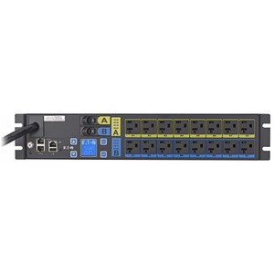 Eaton Managed rack PDU, 2U, L5-30P input, 2.88 kW max, 120V, 24A, 10 ft cord, Single-phase, Outlets: (16) 5-20R - Switched - NEMA L5-30P - 16 x NEMA 5-20R - 120 V AC - 2880 W - Network (RJ-45) - 2U - Horizontal - Rack-mountable