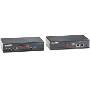 Black Box Dual-Head DisplayPort KVM Extender over CATx - 1 Computer(s) - 1 Remote User(s) - 492 ft Range - 4K - 4096 x 2160 Maximum Video Resolution - 6 x Network (RJ-45) - 6 x USB - DisplayPort - 120 V AC, 230 V AC, 5 V DC Input Voltage