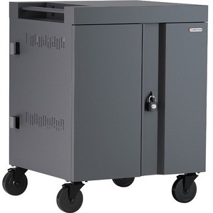 Bretford CUBE Cart - 2 Shelf - Push/Pull Handle - 4 Casters - Steel - 30" Width x 26.5" Depth x 37.5" Height - Topaz - For 32 Devices