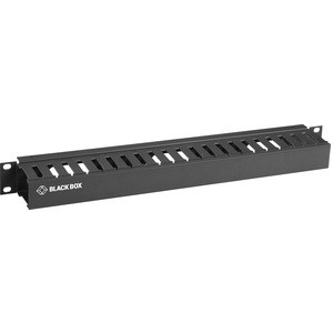 Black Box 1U 19" Horizontal Cable Manager, Finger Duct, Single-Sided, Black - Horizontal Cable Manager - Matte Black - 1U Rack Height - 19" Panel Width - Steel - TAA Compliant