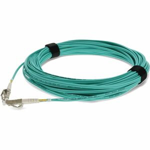 AddOn 15m HP AJ837A Compatible LC (Male) to LC (Male) Aqua OM3 Duplex Fiber OFNR (Riser-Rated) Patch Cable - 100% compatible and guaranteed to work