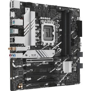 Asus Prime PRIME B760M-A AX Desktop Motherboard - Intel B760 Chipset - Socket LGA-1700 - Micro ATX - Core, Pentium Gold, Celeron Processor Supported - 128 GB DDR5 SDRAM Maximum RAM - DIMM, UDIMM - 4 x Memory Slots - Gigabit Ethernet - IEEE 802.11 a/b
