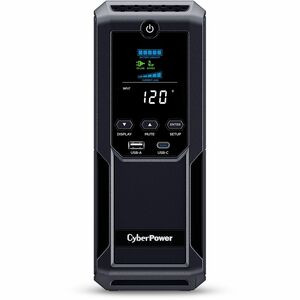 CyberPower Intelligent LCD UPS CP1350AVRLCD3 1350VA Mini-tower UPS - Mini-tower - AVR - 8 Hour Recharge - 4 Minute Stand-by - 120 V AC Input - 120 V AC Output - Serial Port - 12 x NEMA 5-15R, 1 x USB Type A, 1 x USB Type C - 6 x Battery/Surge Outlet