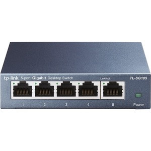TP-LINK TL-SG105 - 5 Port Gigabit Unmanaged Ethernet Network Switch - Ethernet Splitter - Plug & Play - Fanless Metal Design - Shielded Ports - Traffic Optimization