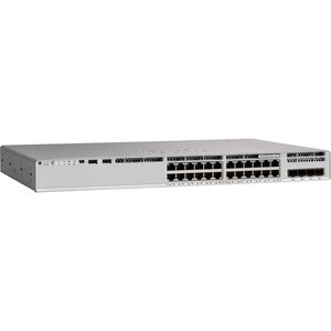 Cisco Catalyst C9200L-24P-4G Ethernet Switch - 24 Ports - Manageable - Gigabit Ethernet - 10/100/1000Base-T, 1000Base-X - 2 Layer Supported - Modular - 4 SFP Slots - 370 W PoE Budget - Twisted Pair, Optical Fiber - 1U High - Rack-mountable - Lifetime
