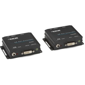 Black Box XR DVI-D Extender with Audio RS-232 and HDCP - 1 Computer(s) - 1 Local User(s) - 330 ft Range - 1920 x 1200 Maximum Video Resolution - 2 x Network (RJ-45) - 2 x DVI - 120 V AC, 240 V AC Input Voltage - Wall Mountable - TAA Compliant