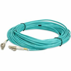 AddOn 31m LC (Male) to LC (Male) Straight Aqua OM4 Duplex Plenum Fiber Patch Cable - 101.70 ft Fiber Optic Network Cable for Network Device - First End: 2 x LC Network - Male - Second End: 2 x LC Network - Male - 10 Gbit/s - Patch Cable - Plenum - 50