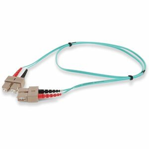 AddOn 1m SC (Male) to SC (Male) Aqua OM3 Duplex Fiber OFNR (Riser-Rated) Patch Cable - 100% compatible and guaranteed to work