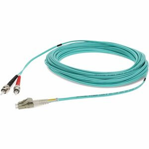 AddOn 25m LC (Male) to ST (Male) Aqua OM4 Duplex Fiber OFNR (Riser-Rated) Patch Cable - 100% compatible and guaranteed to work in OM4 and OM3 applications