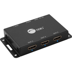 SIIG 4 Port HDMI 2.0 HDR Mini Splitter Amplifier with EDID Management - 4 Port HDMI Splitter- 4K60Hz- 1x4 HDMI Splitter- HDR- HDCP 2.2- HDMI 4K Splitter with EDID management - 4 Port 4K HDMI Splitter 1 in 4 out Video auto downscaling- 7.1-ch Audio- H