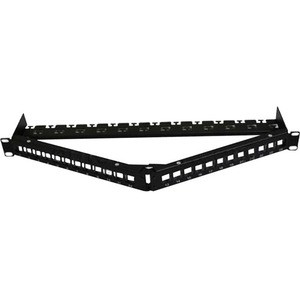 AddOn 19-inch Cat6A 24-Port Angled 1U Patch Panel with Removable tool-less Keystone Sections - 100% compatible and guaranteed to work