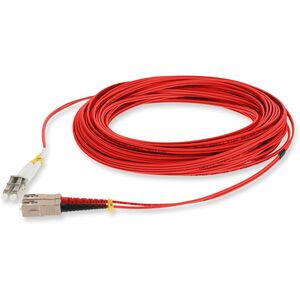 AddOn 20m LC (Male) to SC (Male) Red OM4 Duplex Fiber OFNR (Riser-Rated) Patch Cable - 65.62 ft Fiber Optic Network Cable for Transceiver, Network Device - First End: 2 x LC Network - Male - Second End: 2 x SC Network - Male - Patch Cable - 50/125 µm