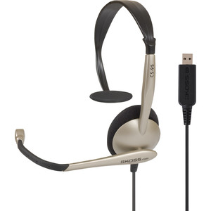 Koss CS95 USB Communication Headsets - Mono - USB - Wired - 32 Ohm - 30 Hz - 16 kHz - Over-the-head - Monaural - Supra-aural - 8 ft Cable - Noise Canceling