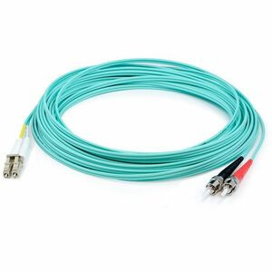 AddOn 100m LC (Male) to ST (Male) Aqua OM3 Duplex Fiber OFNR (Riser-Rated) Patch Cable - 100% compatible and guaranteed to work