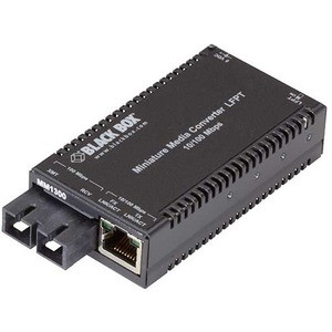 Black Box MultiPower Miniature Transceiver/Media Converter - 1 x Network (RJ-45) - 2 x SC Ports - DuplexSC Port - USB - Multi-mode - Fast Ethernet - 100Base-T, 100Base-X - 1.24 Mile - Power Adapter - Rack-mountable, Standalone, DIN Rail Mountable - T