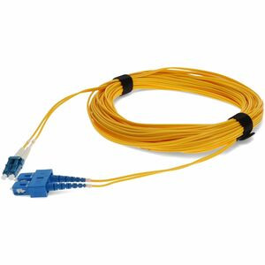 AddOn 25m LC (Male) to USC (Male) Yellow OS2 Duplex Fiber OFNR (Riser-Rated) Patch Cable - 100% compatible and guaranteed to work