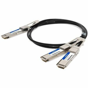 AddOn Twinaxial Network Cable - 6.56 ft Twinaxial Network Cable for Network Device, Transceiver, Server, Switch, Router - First End: 1 x QSFP-DD Network - Second End: 2 x QSFP28 Network - 200 Gbit/s - Shielding - VW-1 - 28 AWG - 1 - TAA Compliant
