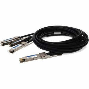 AddOn Twinaxial Network Cable - 6.56 ft Twinaxial Network Cable for Network Device, Transceiver, Switch, Server, Router - First End: 1 x QSFP-DD Network - Male - Second End: 4 x QSFP56 Network - Male - 400 Gbit/s - Shielding - VW-1 - 28 AWG - Black -