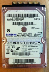 SAMSUNG HM040GC SPINPOINT M80 SERIES 40GB 5400RPM 8MB 2.5INCH UDMA/100 IDE NOTEBOOK DRIVE. REFURBISHED. IN STOCK.