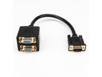 New RCS-Y10A209-B1 Rocstor Premium 1 ft VGA To 2X VGA Video Splitter Cable M/F DB-15 Male DB-15 Female Black V US