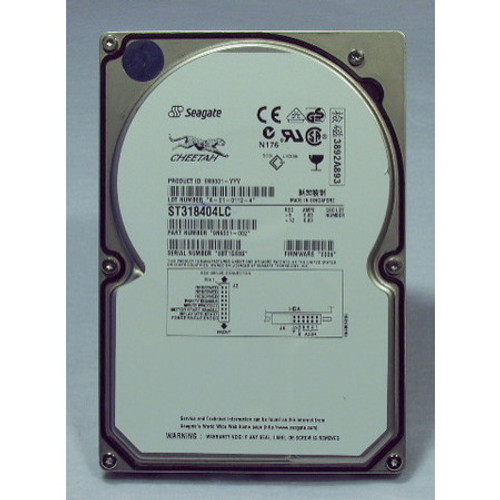 SEAGATE ST318404LC CHEETAH 18.37GB 10000RPM 80PIN ULTRA160 SCSI 8MB BUFFER 3.5INCH LOW PROFILE (1.0 INCH) HOT PLUGGABLE HARD DISK DRIVE. REFURBISHED. IN STOCK.