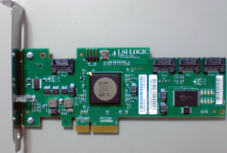 LSI LOGIC SAS3041E 4-PORT PCI-E 3GB/S SAS RAID CONTROLLER. REFURBISHED. IN STOCK.