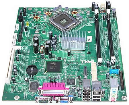 DELL - SYSTEM BOARD FOR OPTIPLEX GX520 SFF DESKTOP (JD992). REFURBISHED. IN STOCK.