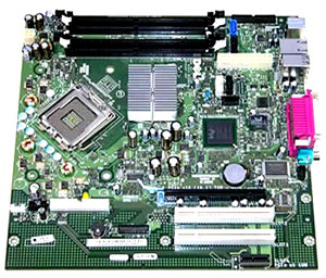 DELL - SYSTEM BOARD FOR OPTIPLEX GX755 DESKTOP PC (MP621). REFURBISHED. IN STOCK.