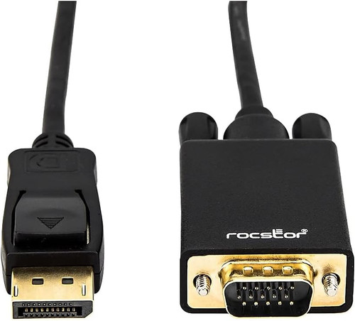 New RCS-Y10A172-B1 Rocstor Premium 6 Ft Displayport To VGA Cable M/Displayport To VGA Supporting 1920x1200 1080P St 60Hz DP/VGA Cable 6 Ft US