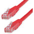 StarTech.com 25ft CAT6 Ethernet Cable - Red Molded Gigabit - 100W PoE UTP 650MHz - Category 6 Patch Cord UL Certified Wiring/TIA - 25ft Red CAT6 Ethernet cable delivers Multi Gigabit 1/2.5/5Gbps & 10Gbps up to 160ft - 650MHz - Fluke tested to ANSI/TI