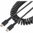 StarTech.com 20in (50cm) USB C Charging Cable, Coiled Heavy Duty Fast Charge & Sync USB-C Cable, High Quality USB 2.0 Type-C Cable, Black - 20in (50cm) Coiled USB C to USB C charging cable with aramid fiber for increased tensile strength - Durable Hi