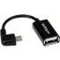 StarTech.com 5in Right Angle Micro USB to USB OTG Host Adapter M/F - Connect your USB On-The-Go capable tablet computer or Smartphone to USB 2.0 devices (thumb drives, USB mouse or keyboard, etc.) - Micro USB OTG Adapter - Right Angle Micro USB Host 