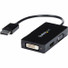 StarTech.com Travel A/V adapter: 3-in-1 DisplayPort to VGA DVI or HDMI converter - Connect a DisplayPort-equipped PC to an HDMI, VGA, or DVI Display - Connect Laptop to TV - DisplayPort to DVI - DisplayPort to VGA - DisplayPort to HDMI - DP to DVI - 