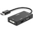 Rocstor Premium 3-in-1 DisplayPort to HDMI (4K), VGA, or DVI Converter Adapter - 1 Pack - 1 x DisplayPort 1.2 Digital Audio/Video - Male - 1 x HD-15 VGA - Female, 1 x DVI (Dual-Link) Digital Video - Female, 1 x HDMI Digital Audio/Video - Female - 384