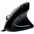 Adesso iMouse E1 Vertical Ergonomic Illuminated Mouse - Optical - Cable - Glossy Black - USB - 1600 dpi - Scroll Wheel - 6 Button(s) - Right-handed