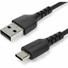 StarTech.com 1m USB A to USB C Charging Cable - Durable Fast Charge & Sync USB 2.0 to USB Type C Data Cord - Aramid Fiber M/M 3A Black - USB A to USB C charging cable w/ aramid fiber sheltering the heavy duty cord from stress of bends & pulls - High 