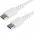 StarTech.com 2m USB C Charging Cable - Durable Fast Charge & Sync USB 2.0 Type C to C Charger Cord - TPE Jacket Aramid Fiber M/M 60W White - Aramid fiber shelters durable USB C to USB C charger cable from stress of bends and pulls - Supports up to 3A