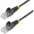 StarTech.com 10ft CAT6 Cable - Slim CAT6 Patch Cord - Black Snagless RJ45 Connectors - Gigabit Ethernet Cable - 28 AWG - LSZH (N6PAT10BKS) - Slim CAT6 cable is 36% thinner than a standard CAT 6 network cable - Patch cable is tested to comply with Cat
