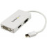 StarTech.com Travel A/V adapter: 3-in-1 Mini DisplayPort to VGA DVI or HDMI converter - white - Connect a Mini DisplayPort-equipped PC or Mac to an HDMI VGA, or DVI Display - 3-in-1 mDP to VGA / DVI / HDMI Adapter - Ideal for connecting a mDP / Thund