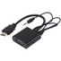 Axiom HDMI Male to VGA Female Adapter with Audio (Black) - 3.28 ft HDMI/Mini-phone/VGA A/V Cable for Audio/Video Device, Projector - First End: 1 x HDMI Digital Audio/Video - Male - Second End: 1 x 15-pin HD-15 - Female, 1 x Mini-phone Audio - Male -