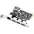 SIIG USB 3.0 3-Port Hub with LAN PCIe Host Card - PCI Express 2.0 x1 - Plug-in Card - 3 USB Port(s) - 1 Network (RJ-45) Port(s) - 3 USB 3.0 Port(s) - UASP Support - PC
