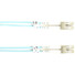 Black Box Fiber Optic Duplex Patch Network Cable - 32.80 ft Fiber Optic Network Cable for Transceiver, Network Device - First End: 2 x LC Network - Male - Second End: 2 x LC Network - Male - 10 Gbit/s - Patch Cable - OFNR - 50/125 µm - Aqua