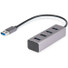 Rocstor Portable 4 Port Hub USB-A to 4x USB-A SuperSpeed USB 3.0 - Rocstor Premium Portable 4 Port SuperSpeed USB 3.0 Hub - Aluminum Grey - USB - External - 4 USB Ports Female - 4 USB 3.0 Ports - PC, Mac - 6 in Mini Hub with Built-in SuperSpeed Cable
